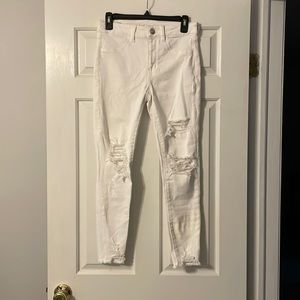 american eagle white hi-rise jegging